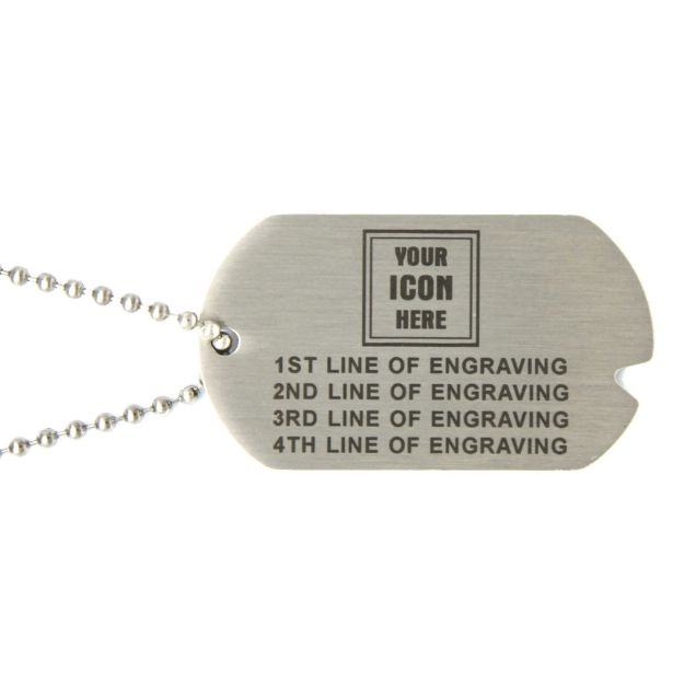 Stainless Steel Custom Dog Tag with Black Letters